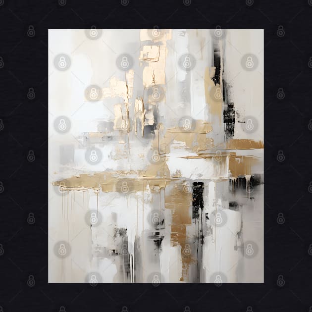 Urban Elegance: Abstract Fusion of Black, White, and Gold by Arabic calligraphy Gift 